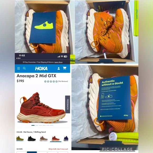 BNIB HOKA ONE ONE ANACAPA MID GTX $195 US 5.5M Price Firm no discounts - Picture 15 of 16
